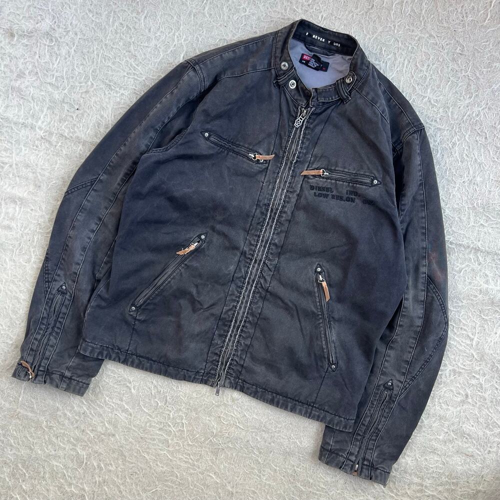 Vintage Diesel Waxed Cotton Moto Racer Jacket – Size XL